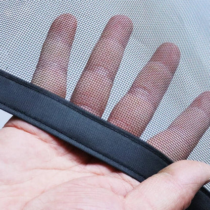 Belro magnetic screen door customized for men, showing the mesh fabric and magnetic closure for easy outdoor access.
