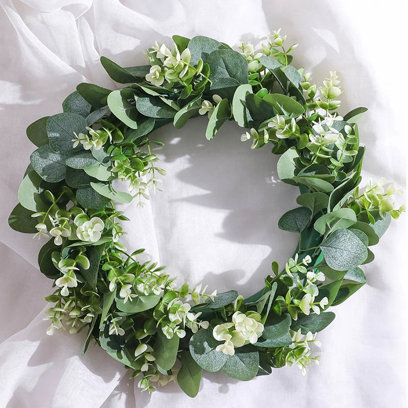 Elegant eucalyptus wreath by Belro, showcasing lush green eucalyptus leaves arranged in a decorative circular home decor piece.