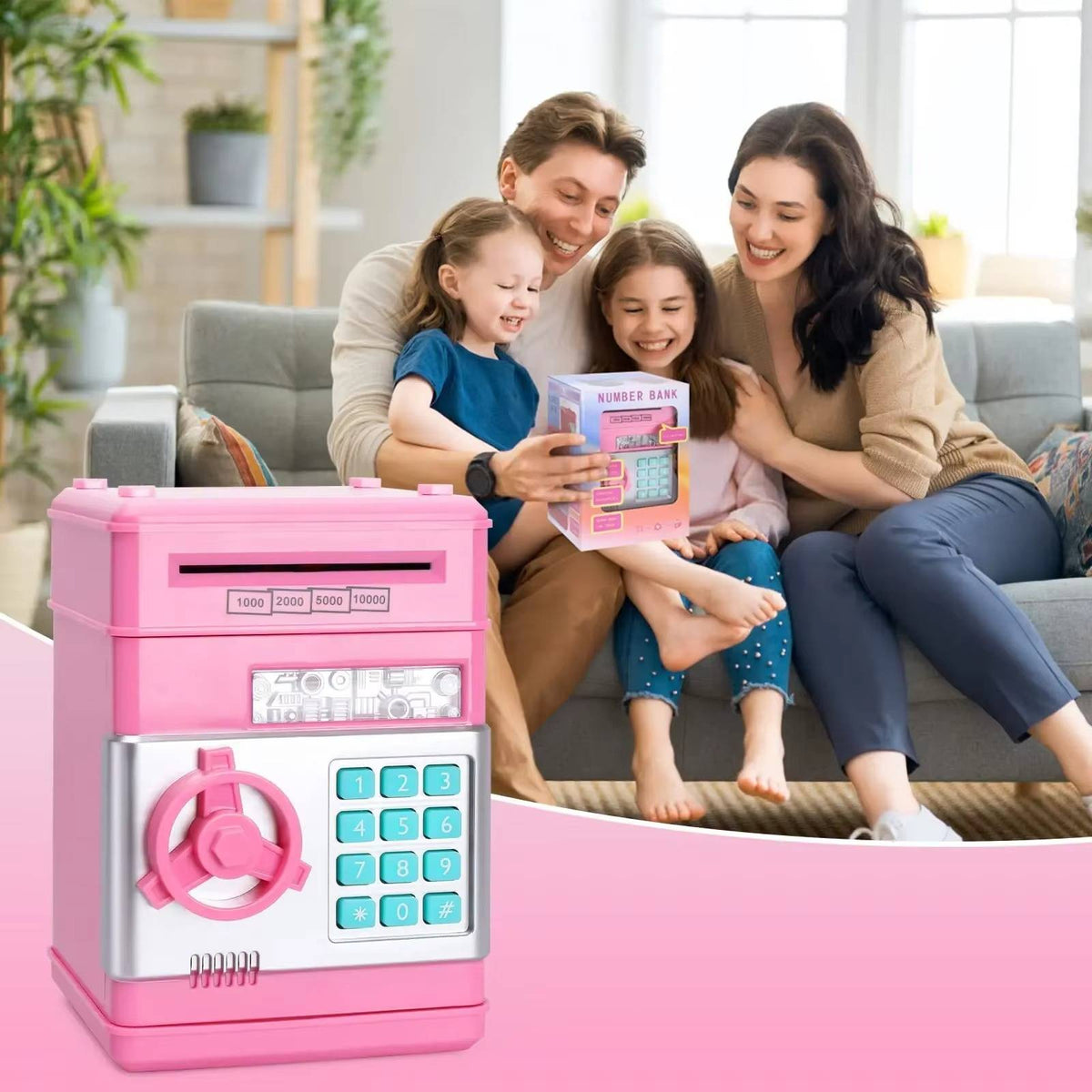 Belro piggy bank for kids, colorful toy savings bank with a playful design, perfect for teaching kids about money.