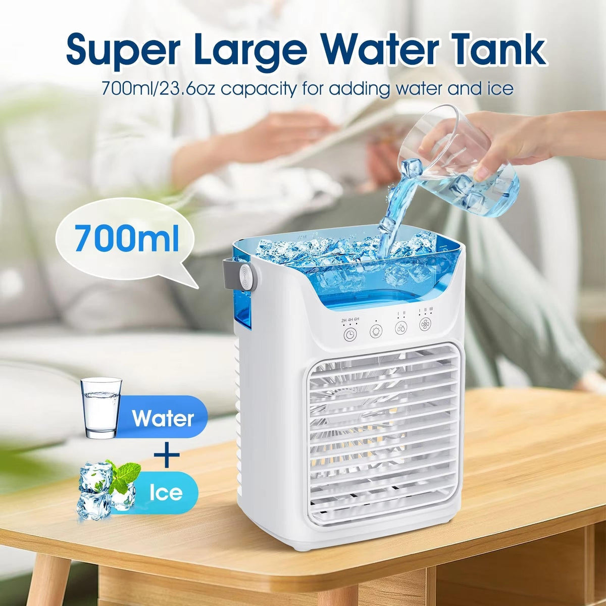Belro portable air cooler fan for outdoor use, compact and lightweight, ideal for cooling outdoor spaces in home and garden settings.