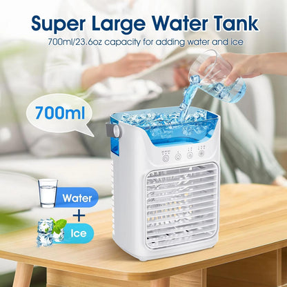Belro portable air cooler fan for outdoor use, compact and lightweight, ideal for cooling outdoor spaces in home and garden settings.