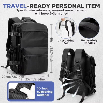 Belro 15.6-inch travel backpack with multiple compartments, padded laptop sleeve, and durable fabric for electronics and laptop storage.