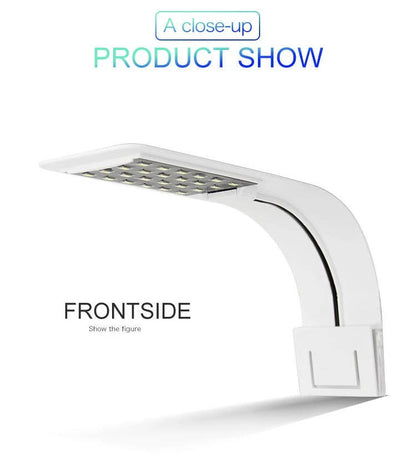 Belro super slim LED fish tank aquarium light illuminating aquatic plants in a clear aquarium setup.