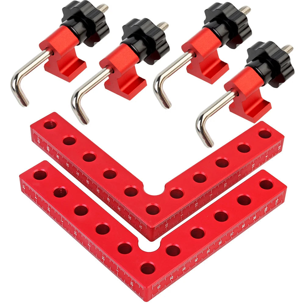 Belro 90° 120mm woodworking clamps showing metal clamp arms and wooden handles for woodworking projects.