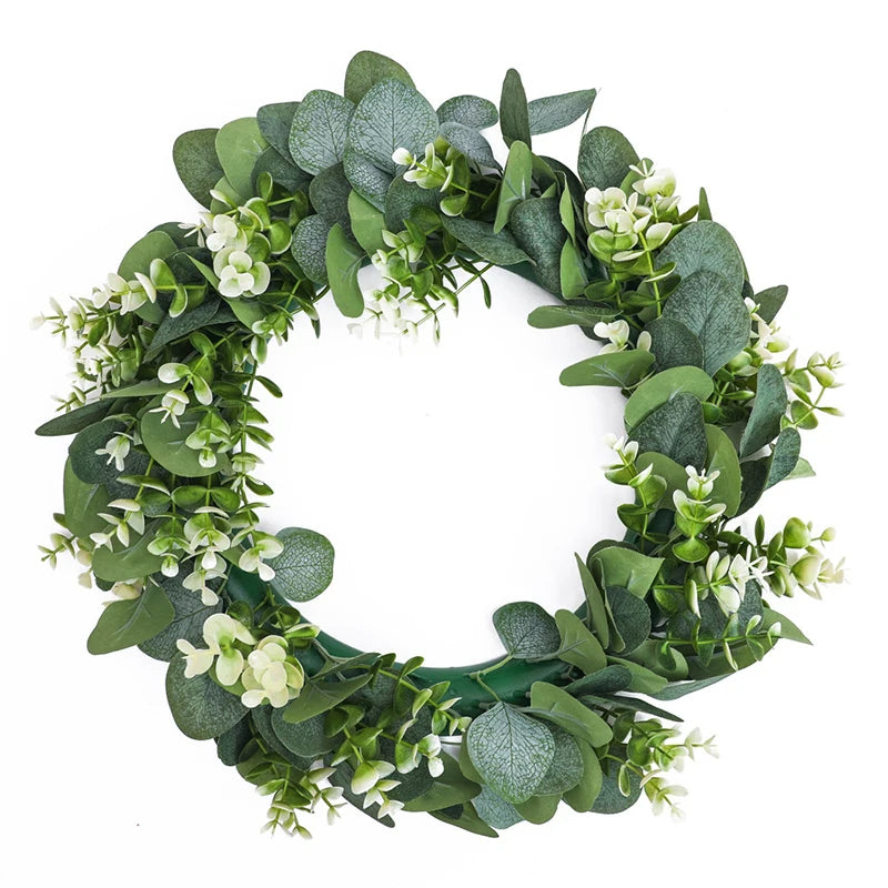Elegant eucalyptus wreath from Belro featuring lush green leaves, perfect for home decor and adding natural charm.