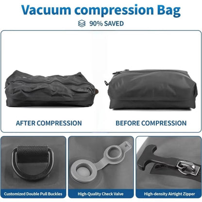 Belro travel vacuum pump and two storage bags for shoes, compact foot-operated device for compressing heels and pumps.