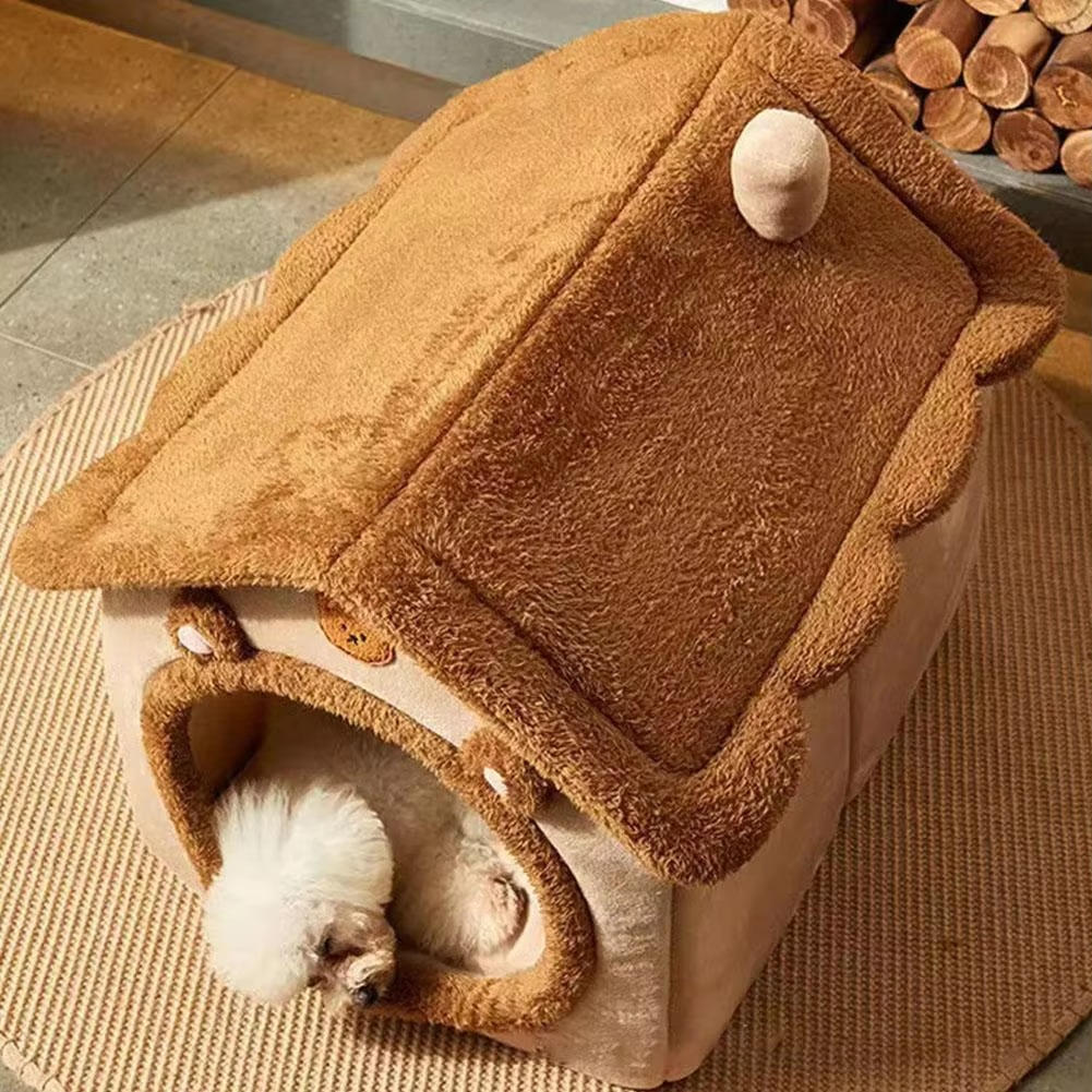 Belro indoor cat house made of cozy fabric, with a small entrance and soft interior for comfortable feline shelter.