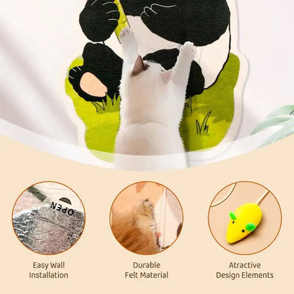 Belro wall mounted cat scratching post attached to a modern home wall, providing a natural scratching surface for cats.