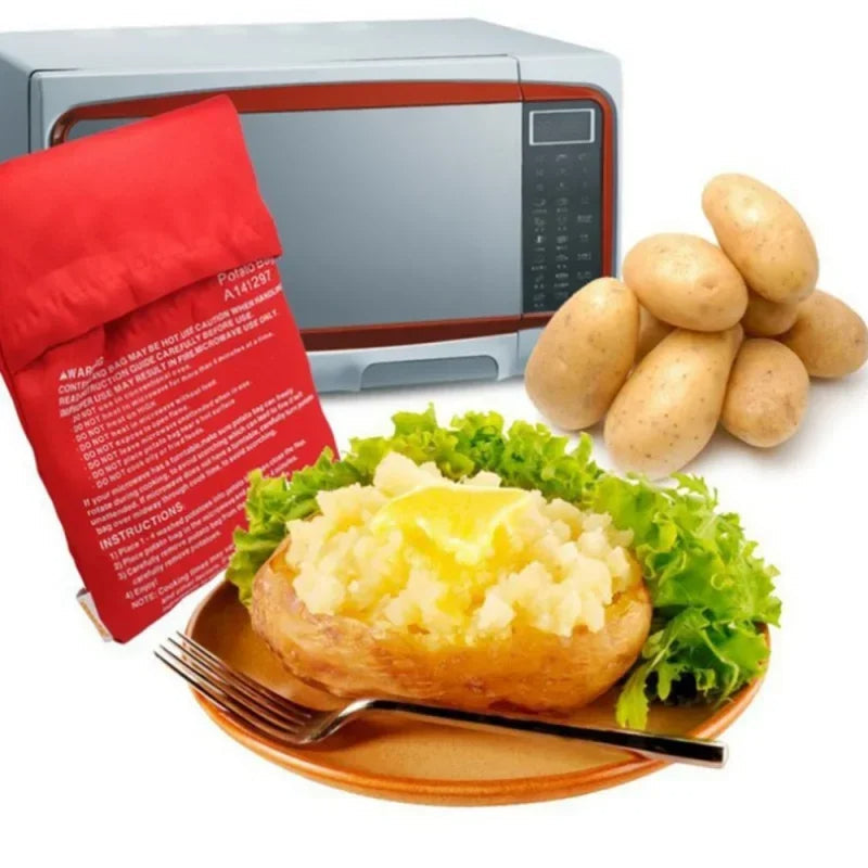 Belro microwave potato bag made of fabric, designed for safely cooking potatoes in the microwave.