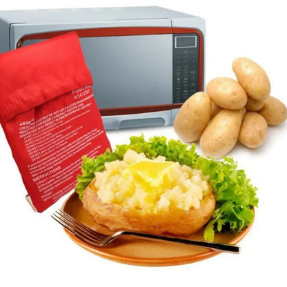 Belro microwave potato bag made of fabric, designed for safely cooking potatoes in the microwave.