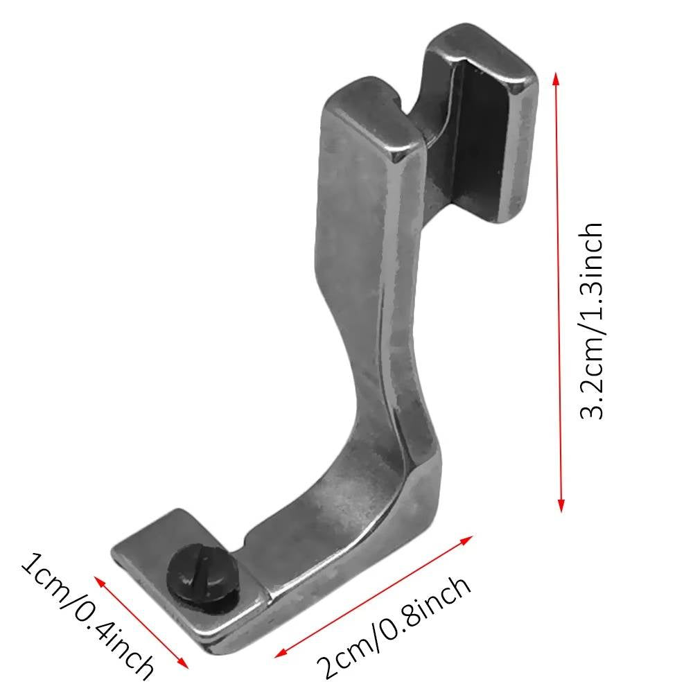 Belro T69 Invisible Zipper Presser Foot for men's clothing, showing the attachment and sewing edge in a sewing machine.
