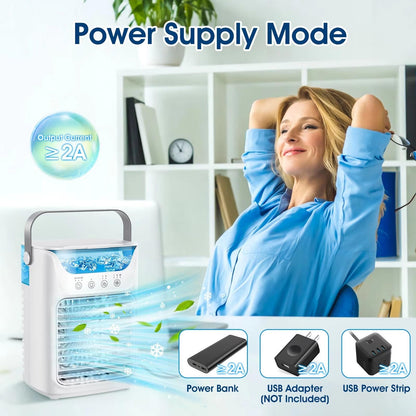 Portable Belro outdoor air cooler fan with adjustable vents and compact design for home and garden use.