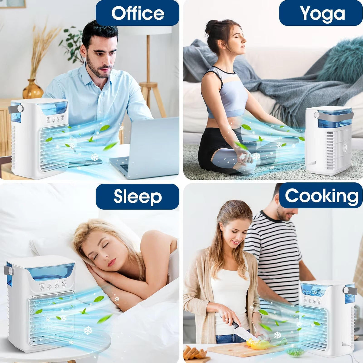 Belro portable air cooler fan for outdoor use, compact and sleek design ideal for home and garden cooling.