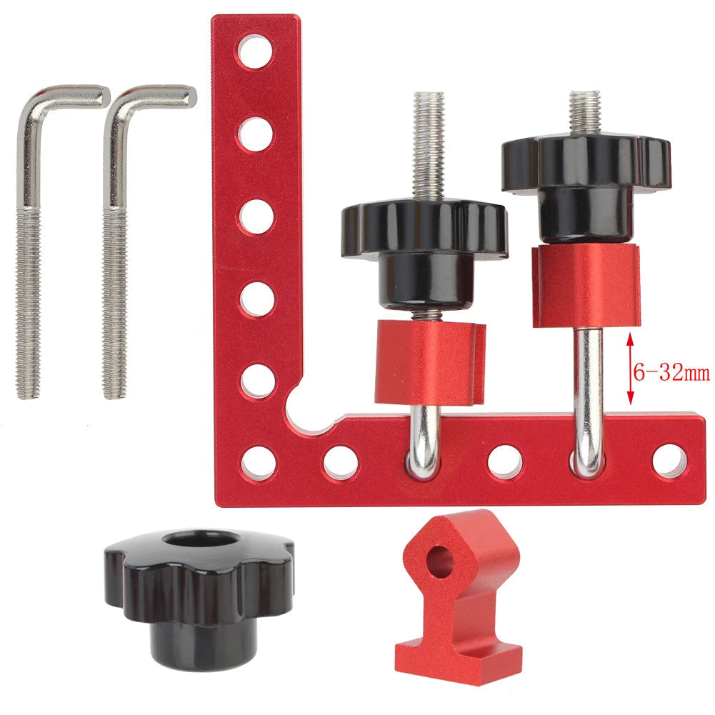 Belro 90° 120mm woodworking clamps, tools and hardware for secure corner joins in woodworking projects.