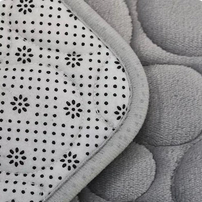 Belro Cobblestone Embossed Bathroom Mat with textured stone pattern, plush fabric, and non-slip backing for bathroom comfort.