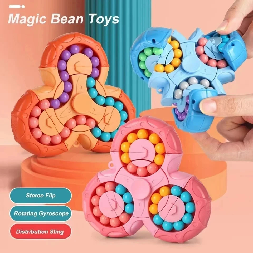 Belro rotating magic bean fidget toy in vibrant, random colors, designed for stress relief and tactile fun.