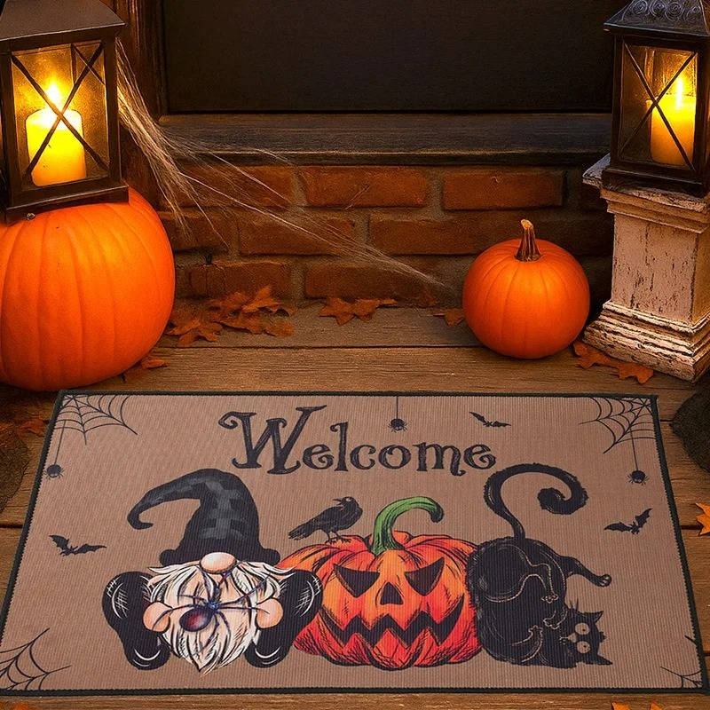 Belro Halloween doormat with spooky pumpkin and ghost design, perfect for festive home and garden decor.