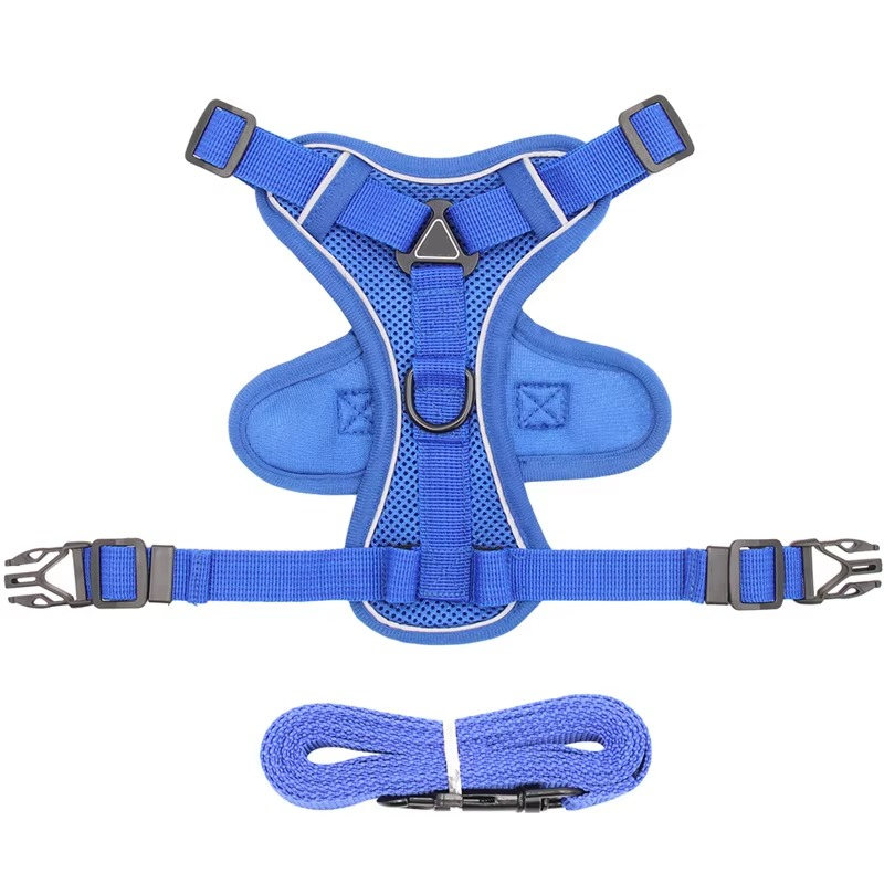 Reflective cat harness and leash set by Belro, featuring adjustable straps and reflective material for visibility during walks.