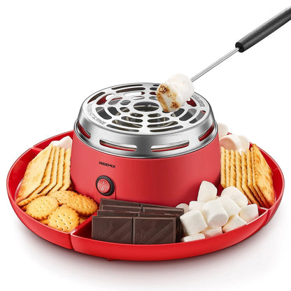 Belro tabletop indoor s'mores maker on kitchen table, compact home appliance for indoor dessert roasting and fun gatherings.