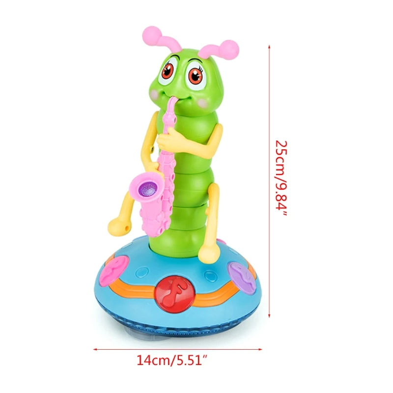 Colorful Belro musical dancing saxophone caterpillar toy with moving parts, ideal for children’s toys and games.