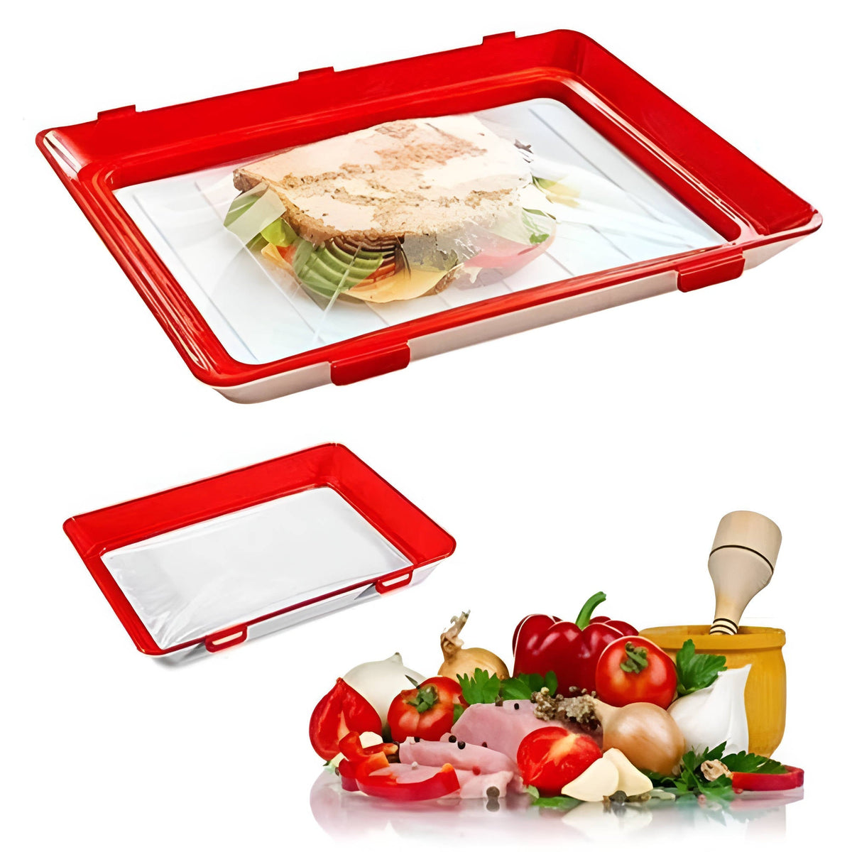Belro food preservation tray for long-term food storage, designed for kitchen and dining use, keeps food fresh and organized.