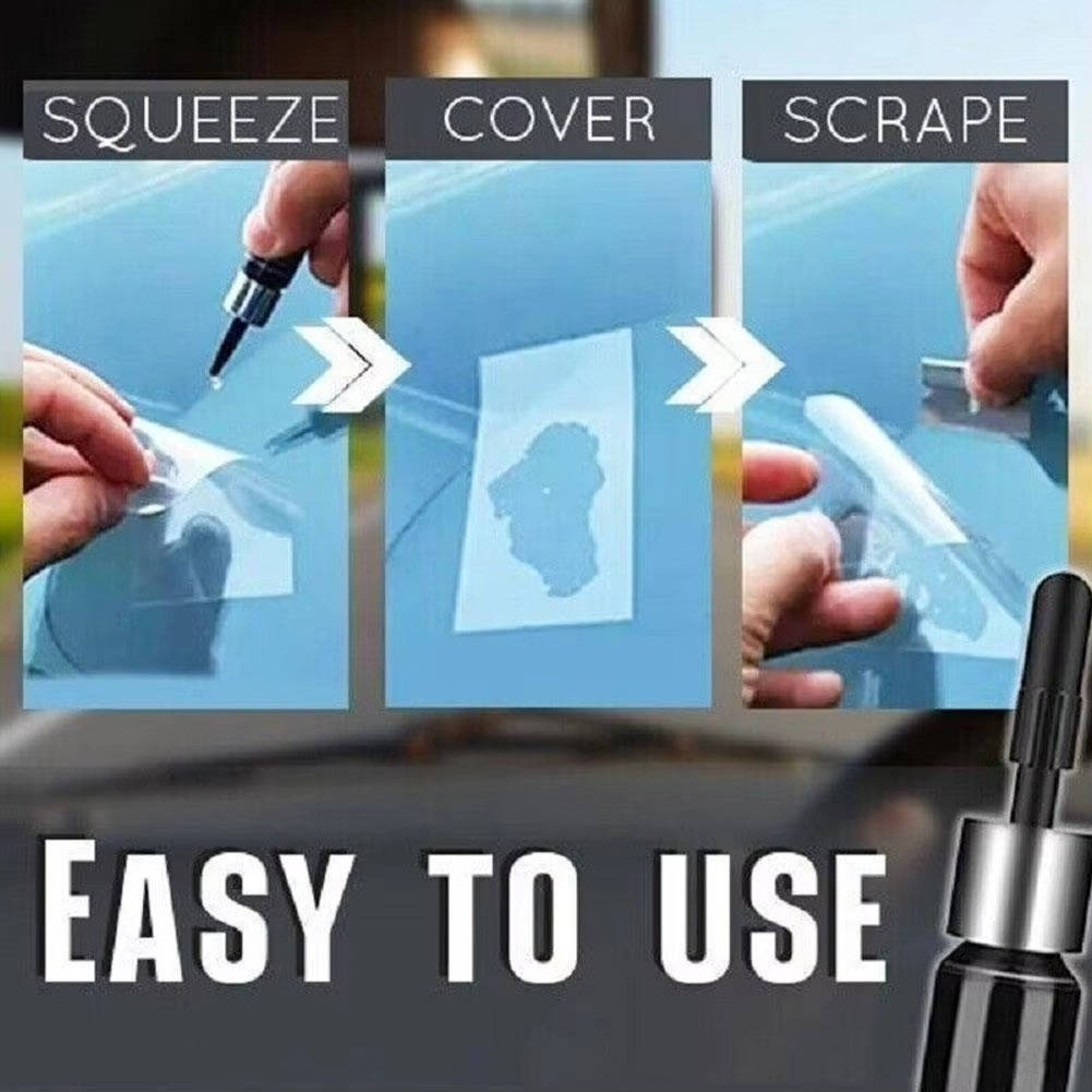 Belro windshield repair kit for home use, featuring tools and materials for fixing cracks and chips in vehicle windshields.