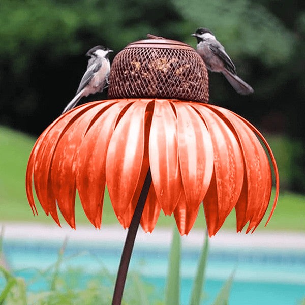 Belro Coneflower Bird Feeder for home and garden decor, featuring a colorful coneflower design with space for bird seeds.