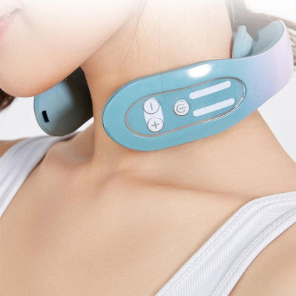 Belro EMS Neck Acupoints Lymphvity Massager Device with electronic controls and adjustable straps for targeted neck relief.