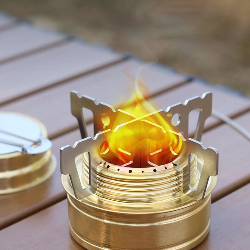 Mini portable alloy camping stove from Belro with compact design, ideal for outdoor cooking and camping trips.