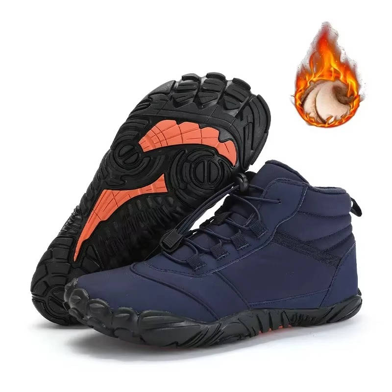 Belro waterproof and snowproof barefoot winter shoes with cozy fleece lining, designed for warmth and comfort in cold weather.