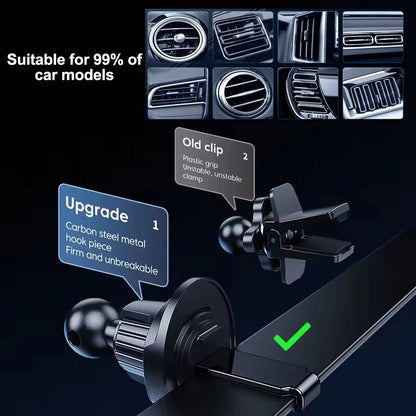 Belro wireless car charger phone mount attached to vehicle dashboard, designed for easy charging and secure phone placement.
