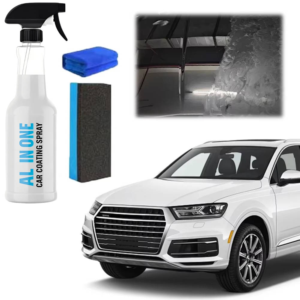 Belro All in One Car Coating Spray for automotive protection, displayed on a clean surface in a home decor setting