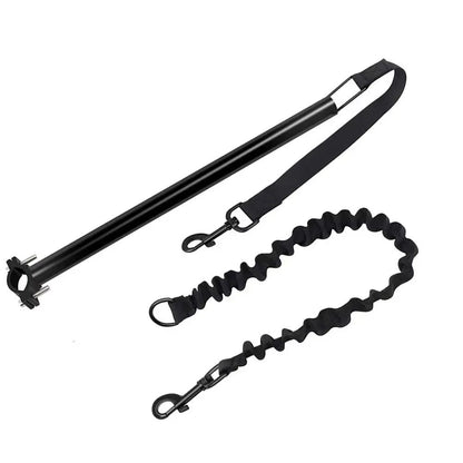 Belro Bike Dog Tow Leash attached to a dog harness, designed for hands-free cycling with pet safety in mind.