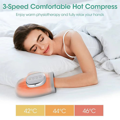 Belro electric hand massager with ergonomic design, black plastic body, and control buttons for soothing personal care.