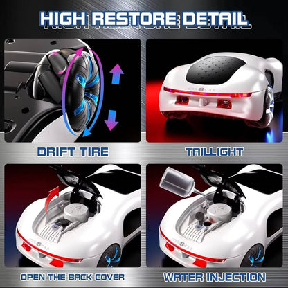 Bright red Belro RC car with large wheels and sleek design, ready for outdoor toy racing on a paved surface.