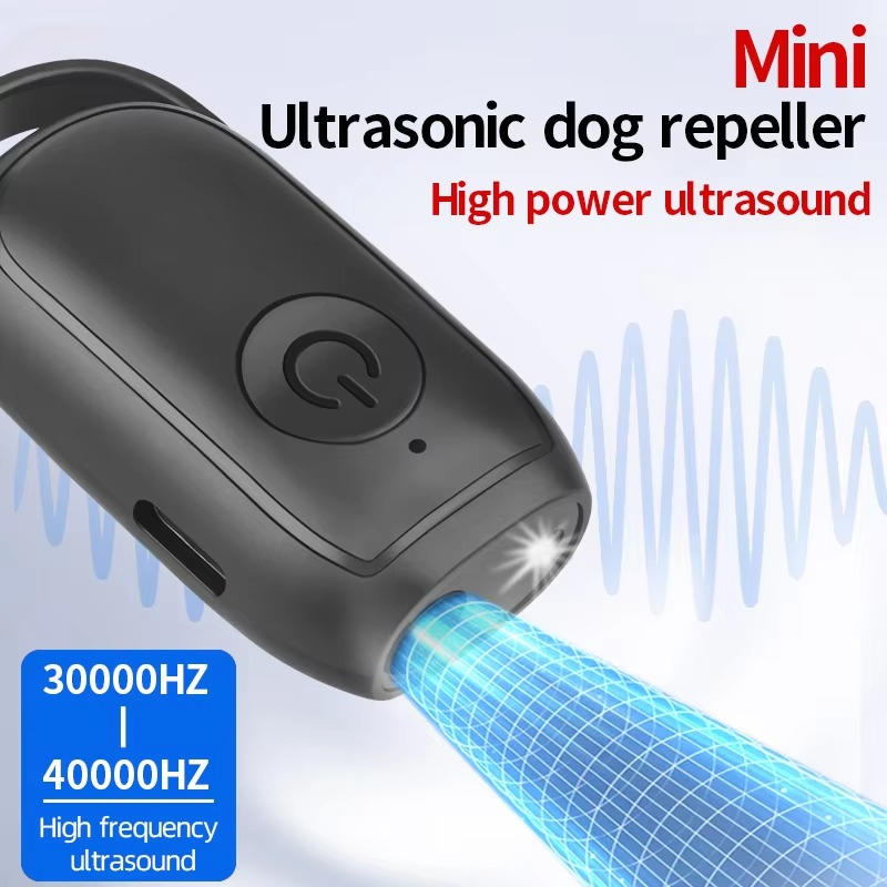 Belro ultrasonic dog repeller device used outdoors for pest control in the home and garden area.