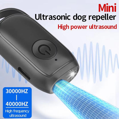 Belro ultrasonic dog repeller device used outdoors for pest control in the home and garden area.