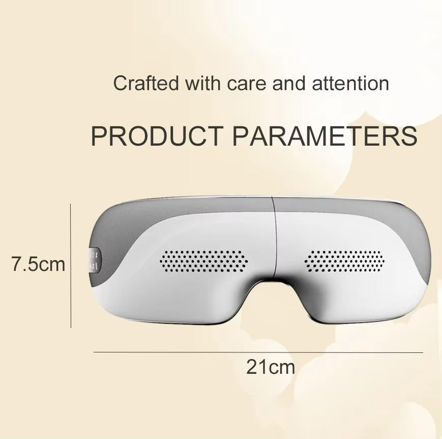 Belro eye massager with adjustable straps and cushioned design, used for eye relaxation and soothing massage therapy.
