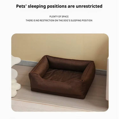 Belro orthopedic anti-slip car dog bed placed on back seat, providing comfortable, secure seating for pets during car rides.