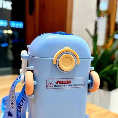 Belro cartoon toy bus water bottle with straw, durable plastic tumbler for kids, colorful design, suitable for kitchen and dining use