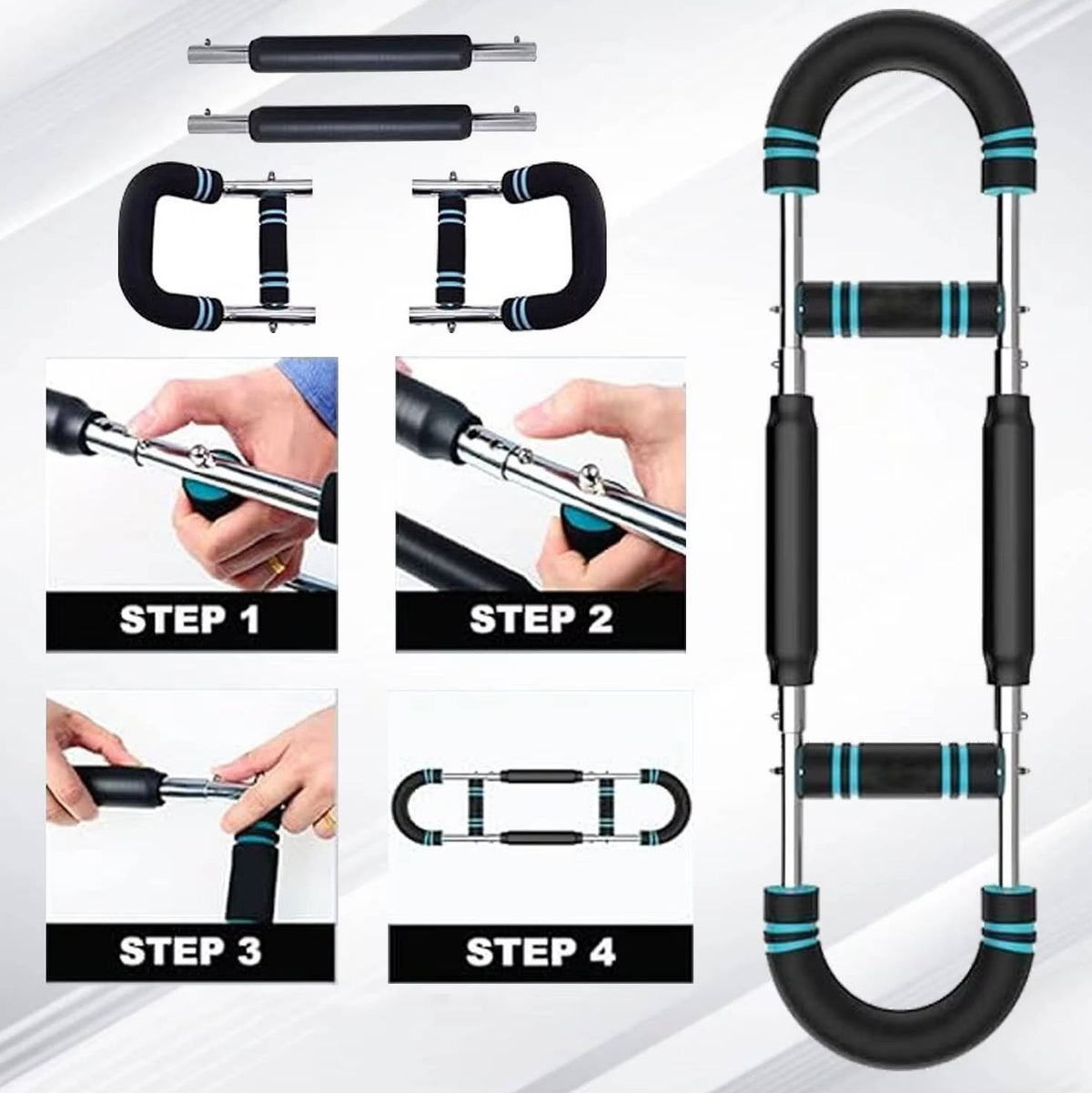 Belro arm trainer and chest expander for men, featuring adjustable resistance bands for home workout and strength training.