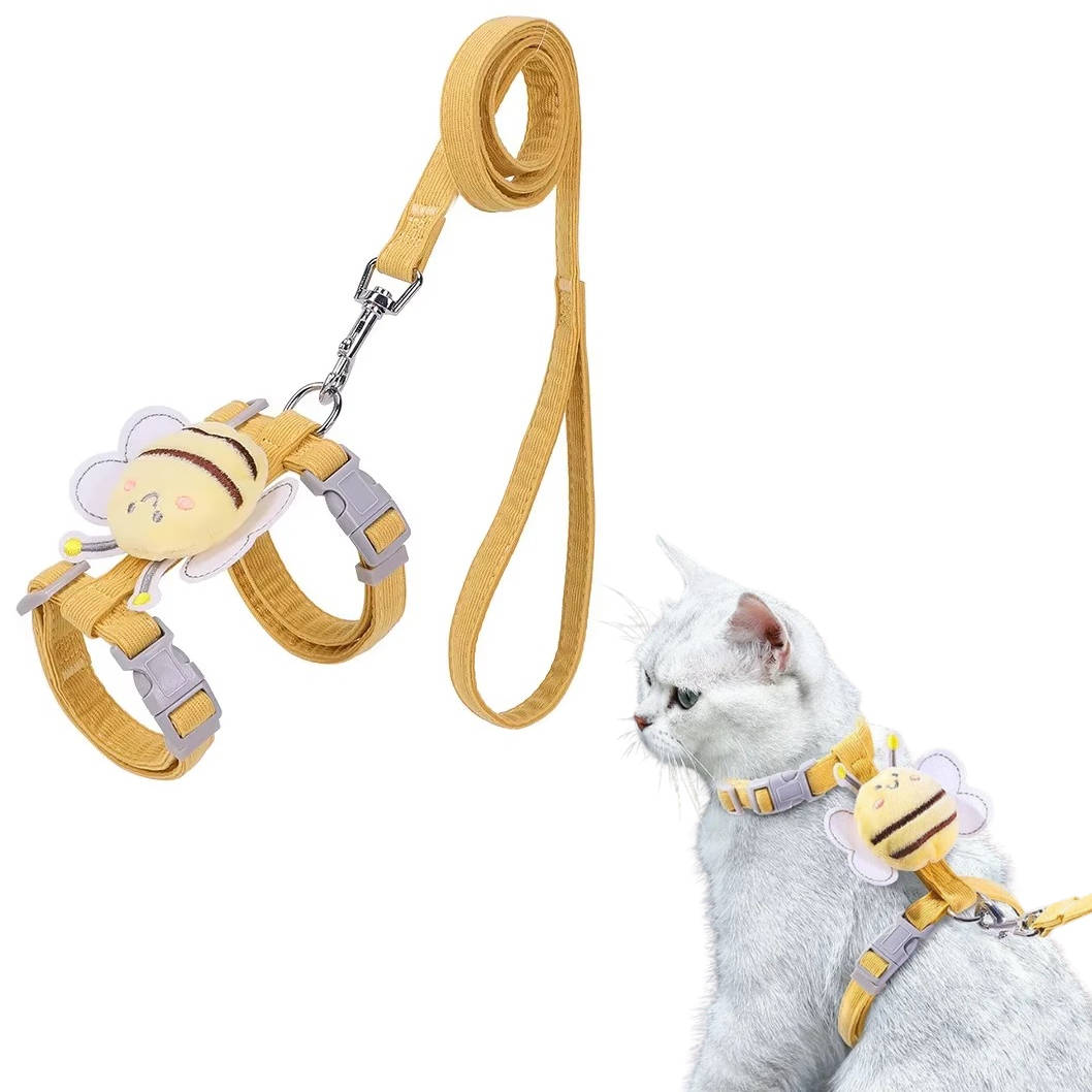 Belro cat collar and harness set with adjustable straps and lightweight design for pets, shown on a cat.