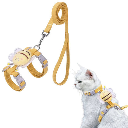 Belro cat collar and harness set with adjustable straps and lightweight design for pets, shown on a cat.