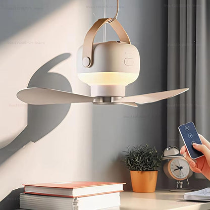 Belro wireless ceiling fan installed outdoors, featuring sleek design and remote control for home and garden cooling.