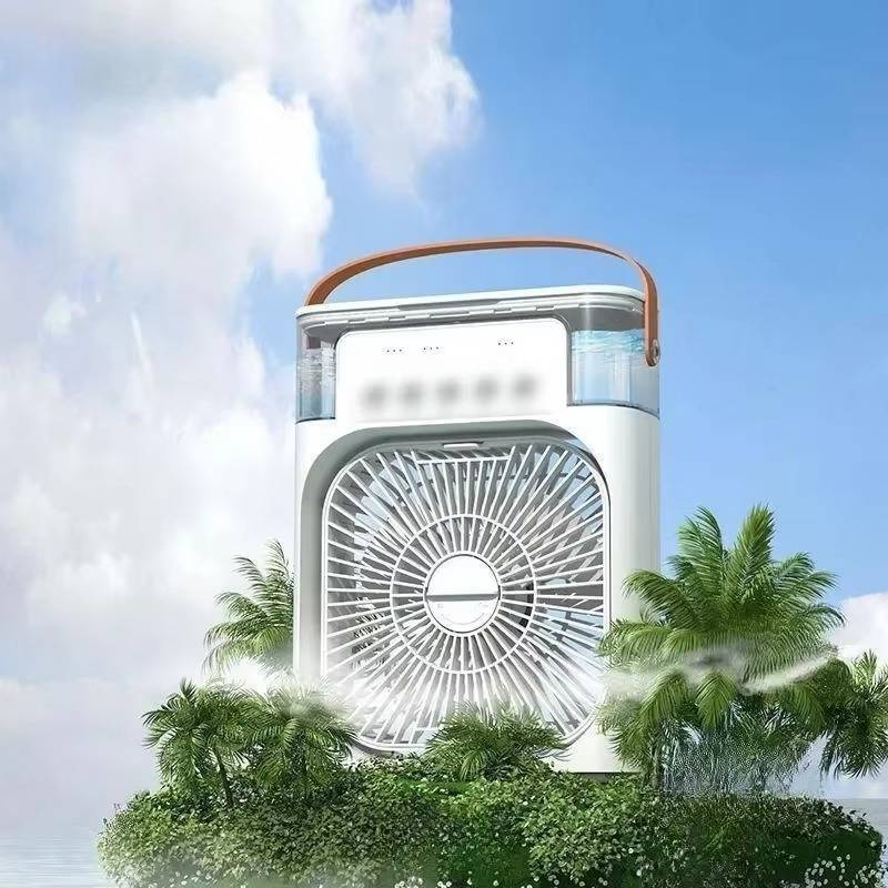 Belro desk fan with adjustable blades and control knob, compact electronic home appliance for cooling and air circulation.