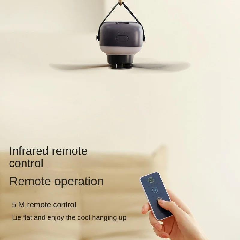 Belro wireless ceiling fan installed in a home outdoor space, providing cooling and airflow for outdoor living areas.