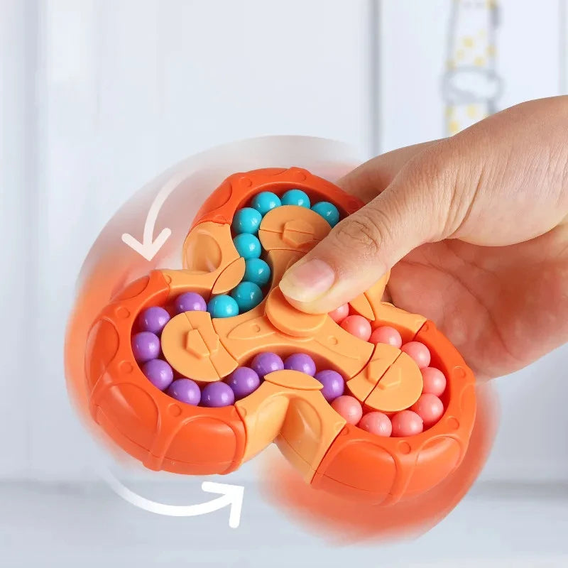 Belro rotating Magic Bean fidget toy in vibrant colors, designed for stress relief and sensory stimulation.