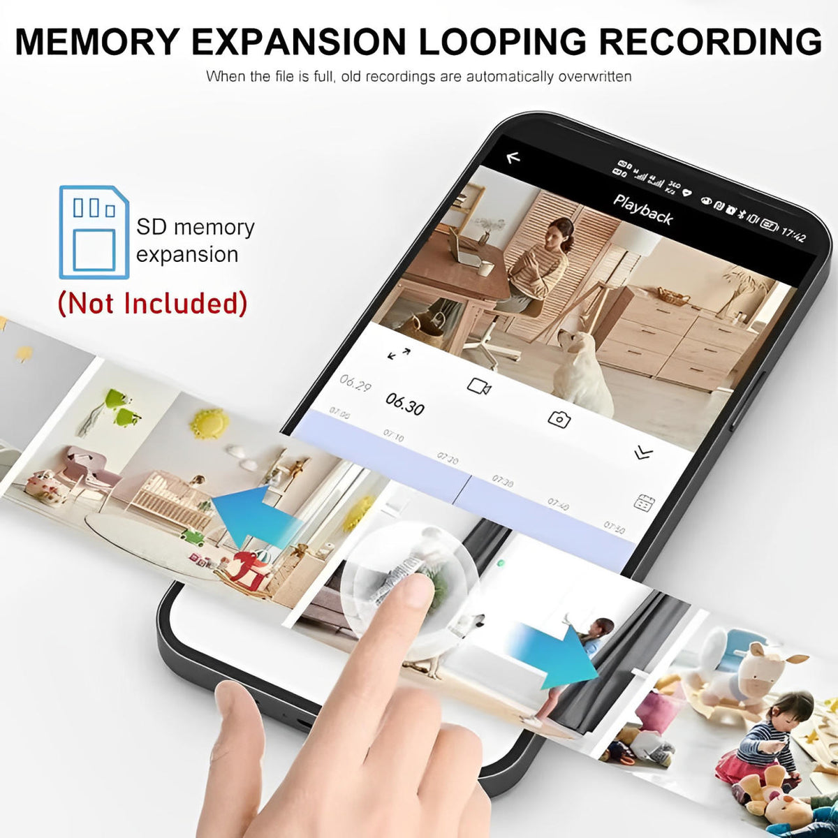 Belro wireless mini security camera mounted on wall, compact electronic surveillance device for home security.