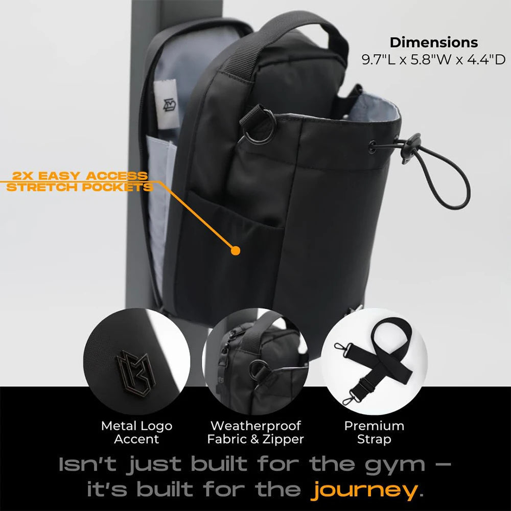 Belro magnetic water bottle gym bag, duffel style with adjustable strap and multiple compartments for sports and gym use.
