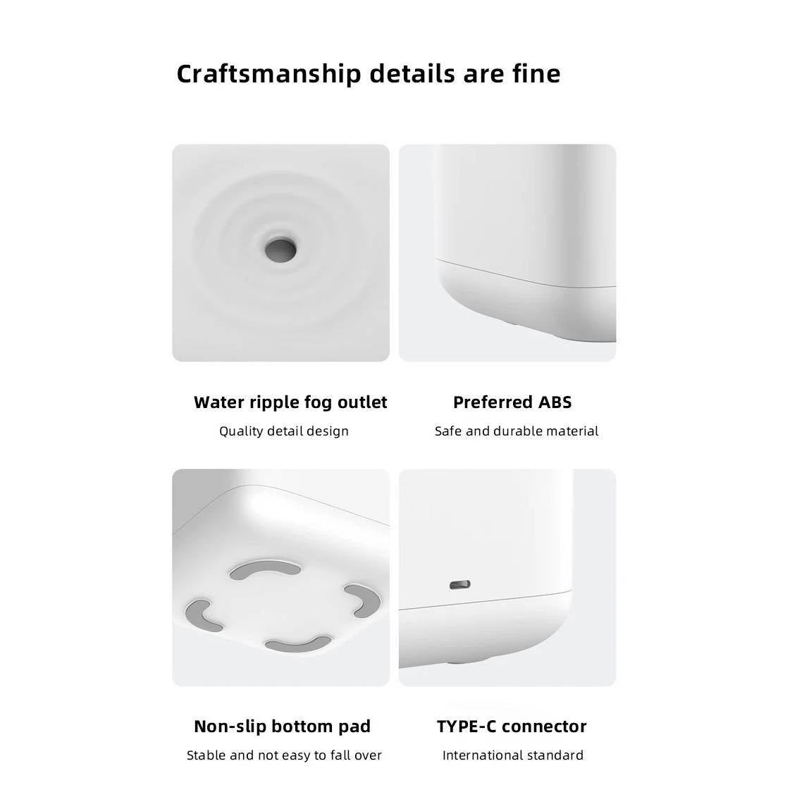 Belro small humidifier on a wooden surface with mist, compact electronics for home humidity control